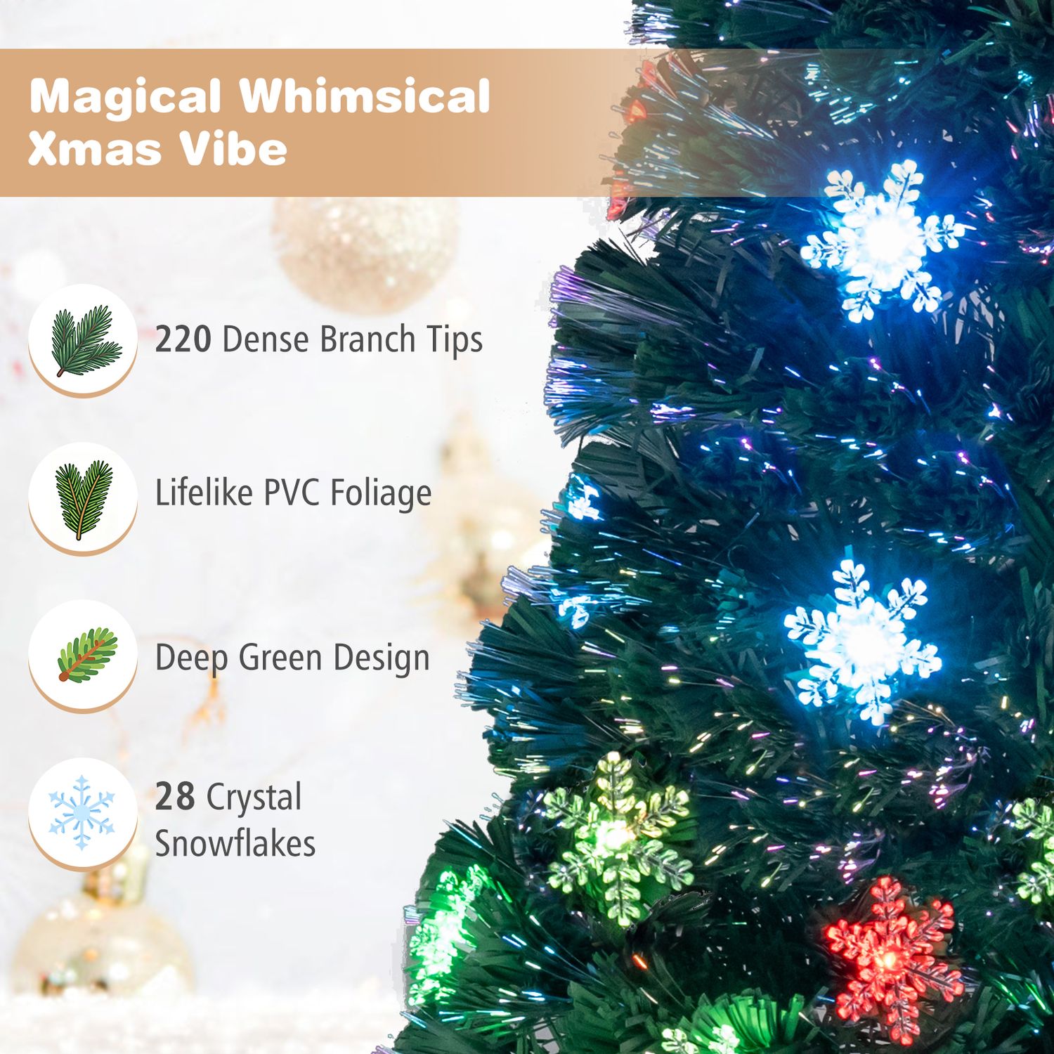 6 Feet LED Optic Artificial Christmas Tree, Green Christmas Tree at Gallery Canada
