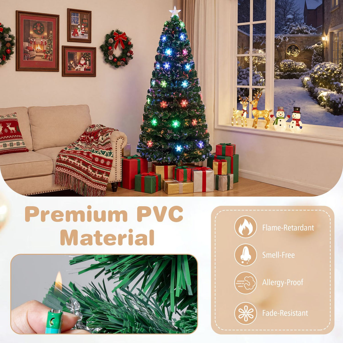 6 Feet LED Optic Artificial Christmas Tree, Green Christmas Tree at Gallery Canada
