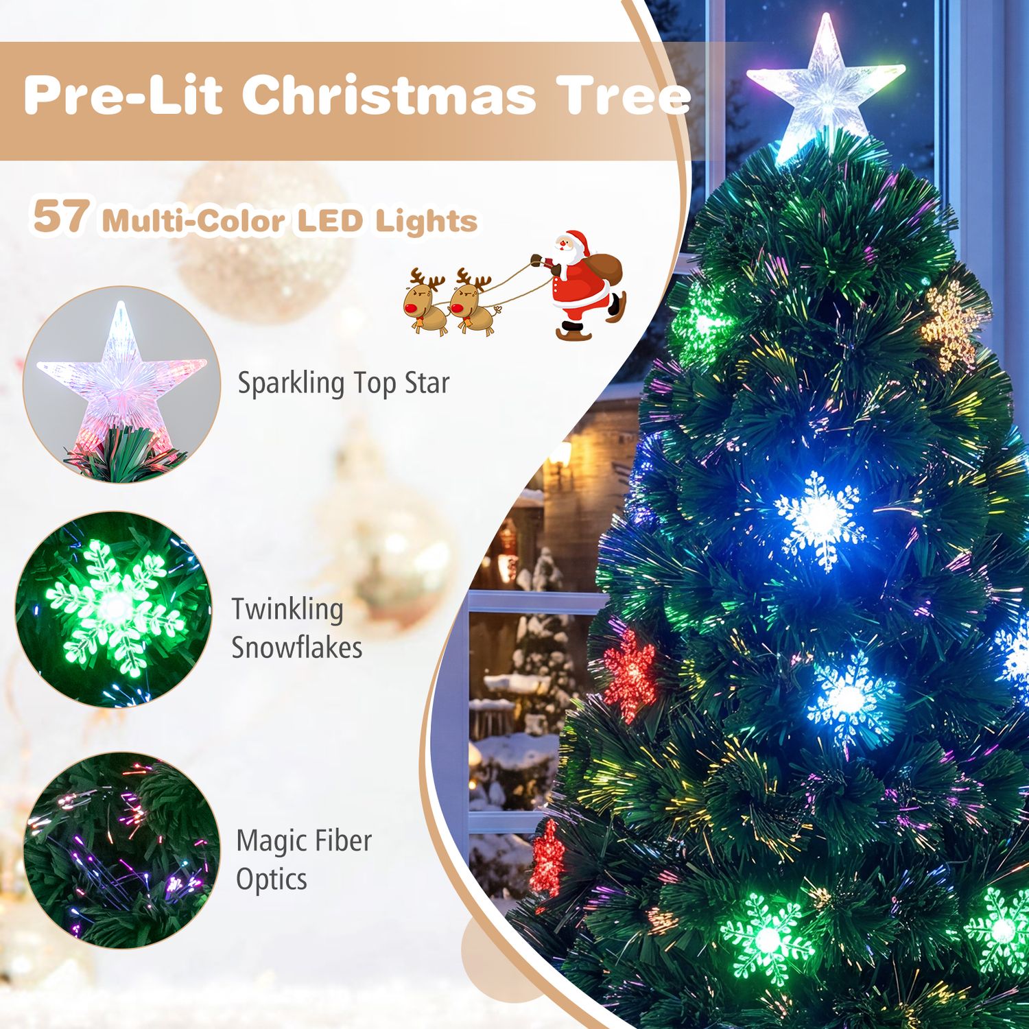 6 Feet LED Optic Artificial Christmas Tree, Green Christmas Tree at Gallery Canada