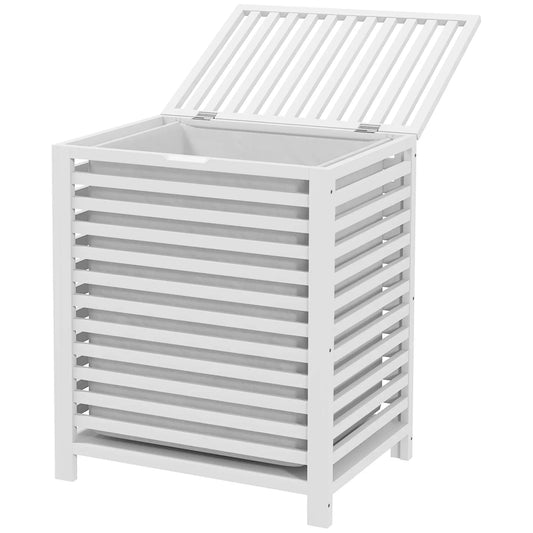 Laundry Basket With Removable Liner Bag, 55L, White Bath Accessories White at Gallery Canada