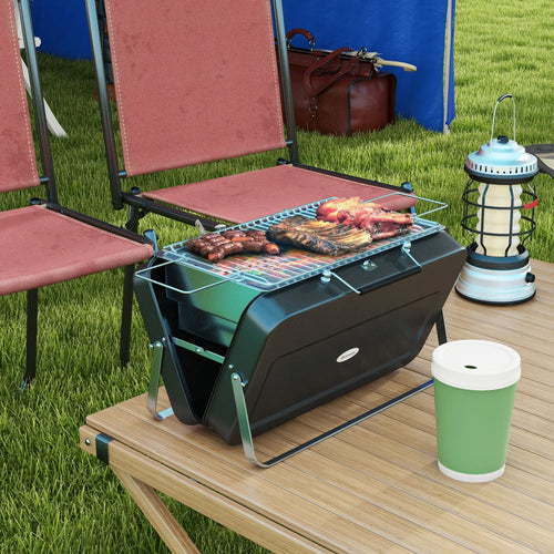 Portable BBQ Grill, Metal, Black