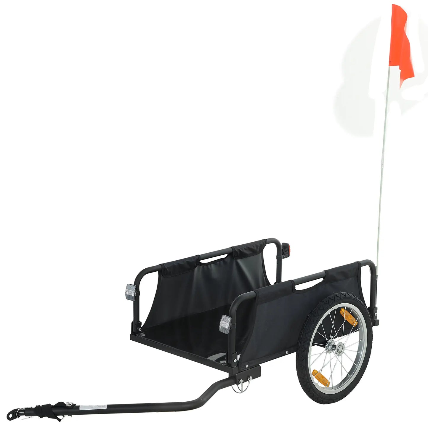 Bike Cargo Trailer, 16" Pneumatic Wheels, Red Flag, Red Bike Cargo Trailers Black at Gallery Canada
