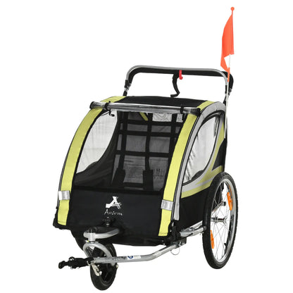 2 Seat Bike Trailer, Kids Jogging Stroller, Handbrake, Yellow Kids Bike Trailers at Gallery Canada
