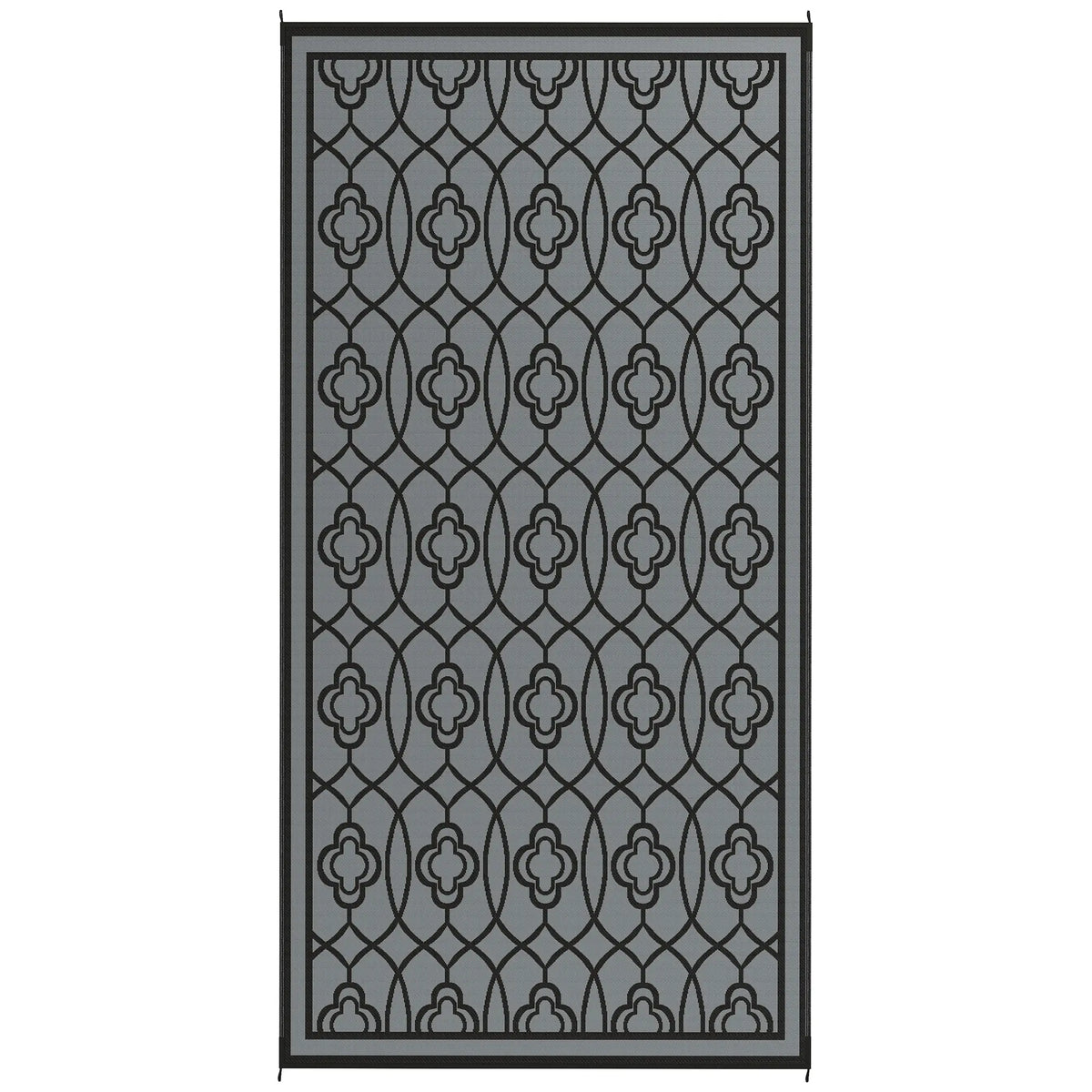9' x 18' Outdoor RV Rug, Reversible Patio Floor Mat, Black and Grey Garden Decor Black and Grey at Gallery Canada