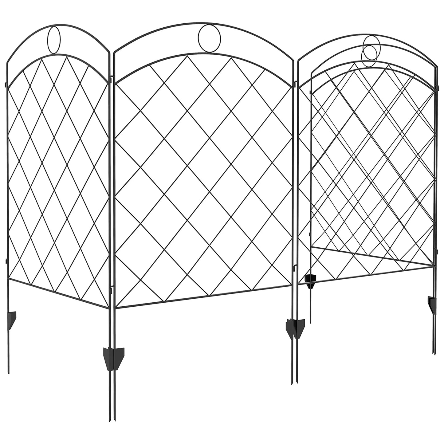 4 Pack Garden Fencing, Decorative Fence Panels, Animal Barrier, Flower Edging, Circle, Black Garden Fences Black at Gallery Canada