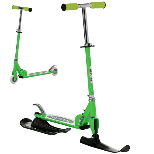 Adjustable Height Snow Scooter Sled for Kids, Over 7 Years, Green