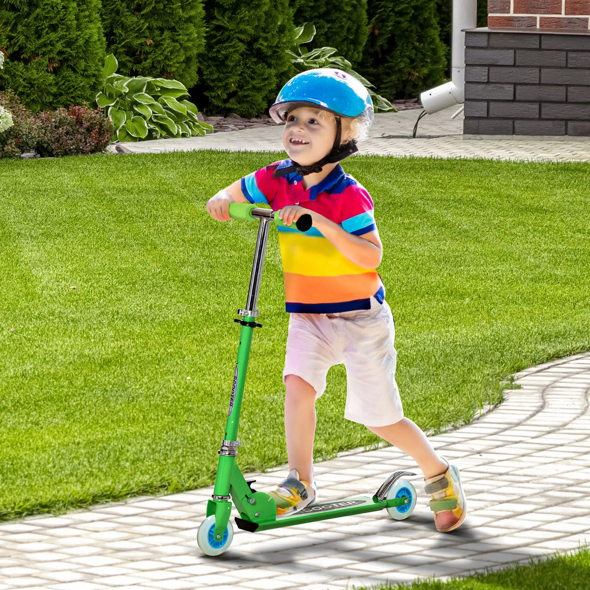 Adjustable Height Snow Scooter Sled for Kids, Over 7 Years, Green Snow Scooters at Gallery Canada