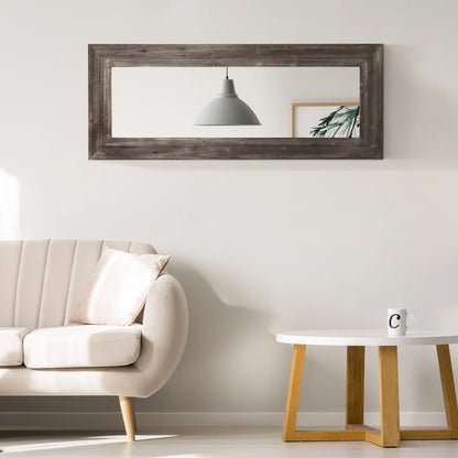 59" Farmhouse Full Length Mirror, Wall Mount Leaner, Dark Brown, Dark Brown Wall Mirrors at Gallery Canada