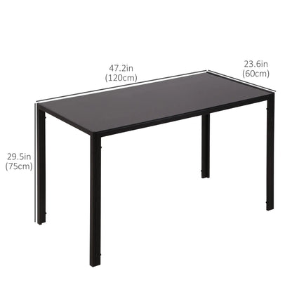 Rectangular Kitchen Table for 4, Tempered Glass Tabletop, Black Bar Tables & Dining Tables at Gallery Canada
