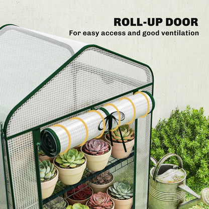 Mini Greenhouse With Screen Roof, 27.6" x 19.7" x 50", White Portable Greenhouses at Gallery Canada