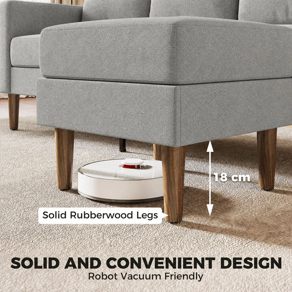 78 In L Shaped 3 Seater Sofa with Ottoman, Grey L Shaped Couchs at Gallery Canada