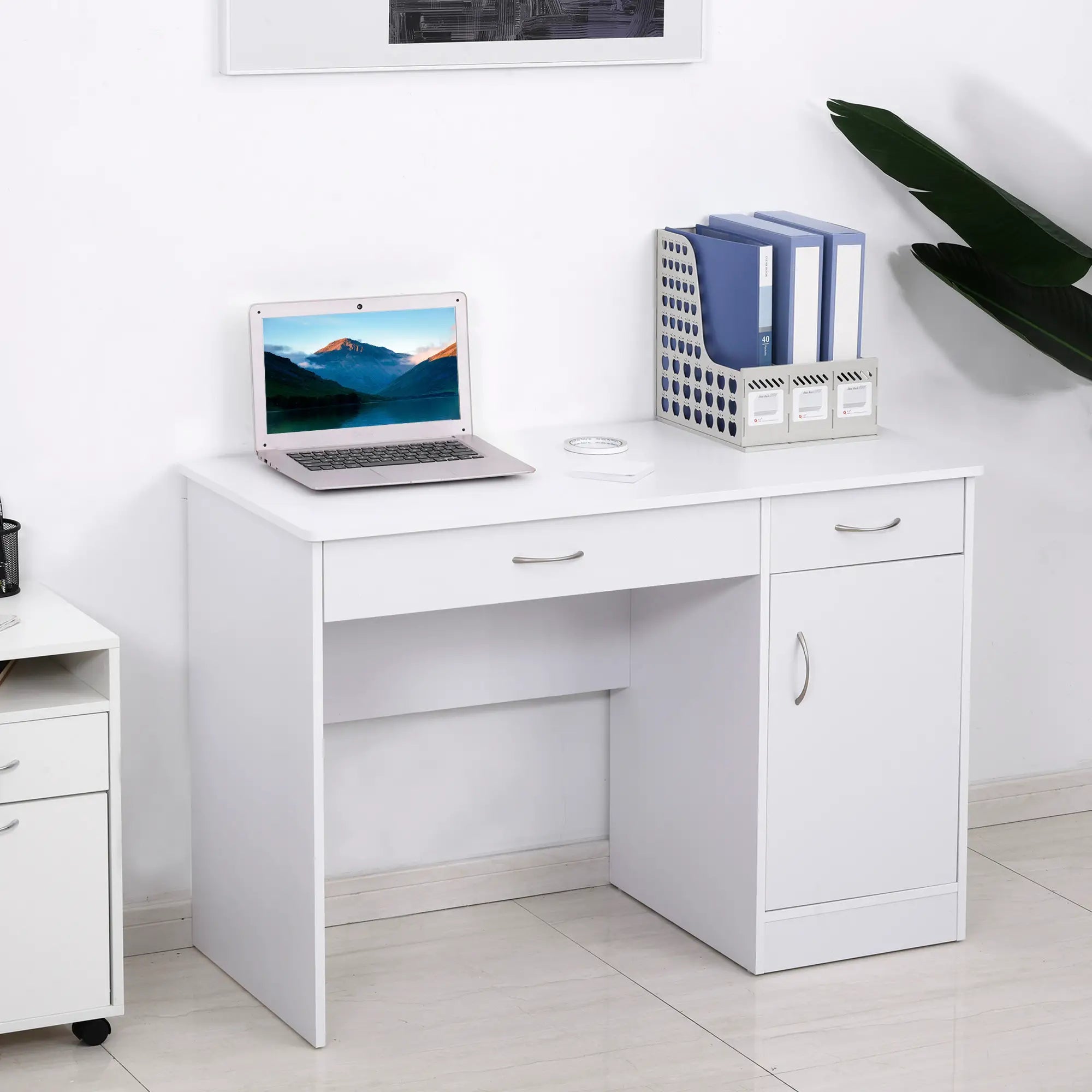 Computer Desk with Storage Drawers, White Writing Desks at Gallery Canada