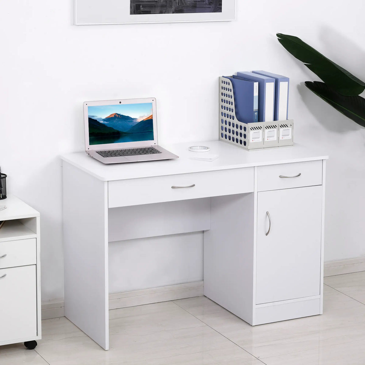 Computer Desk with Storage Drawers, White Writing Desks at Gallery Canada