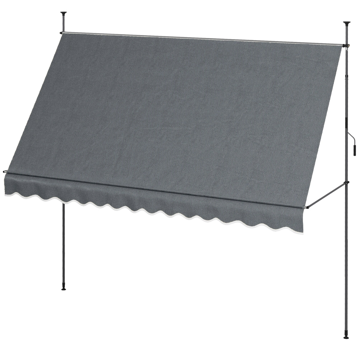 11.5' X 4' Freestanding Retractable Awning, Dark Grey Patio Awnings Dark Grey at Gallery Canada