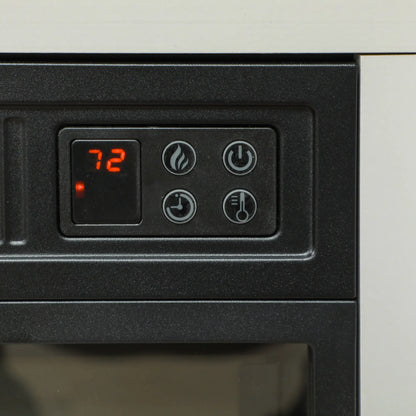 27" Freestanding Electric Fireplace, 1400W Heater with Timer, White Electric Fireplaces at Gallery Canada