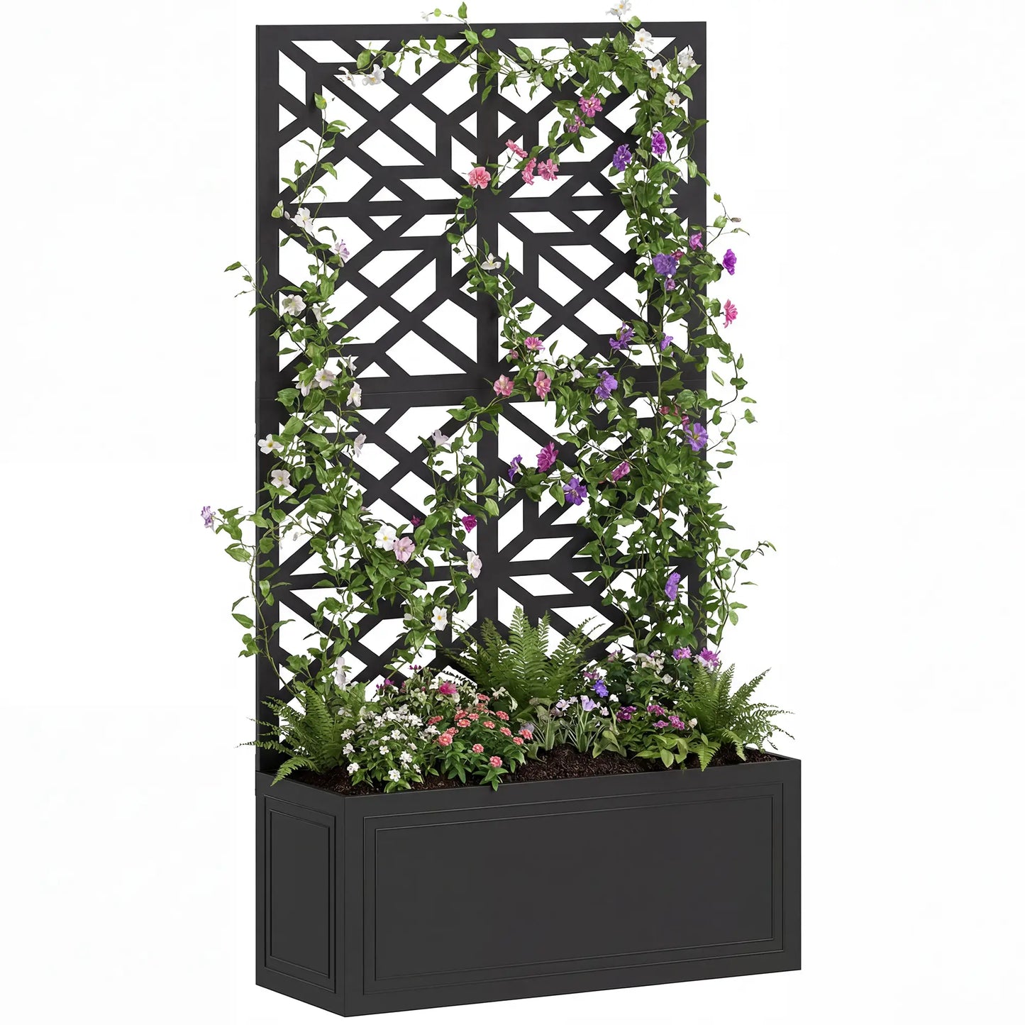 Metal Raised Garden Bed with Trellis for Climbing Plants Galvanized Planter Boxes at Gallery Canada