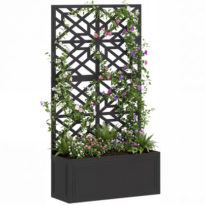 Metal Raised Garden Bed with Trellis for Climbing Plants Galvanized Planter Boxes at Gallery Canada