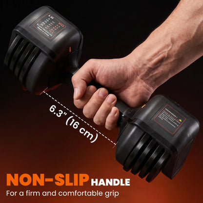 Adjustable Dumbbell Set of 2, 5-25 lbs, 5-in-1 Quick-Dial, Non-Slip Grip Dumbbells & Barbells at Gallery Canada