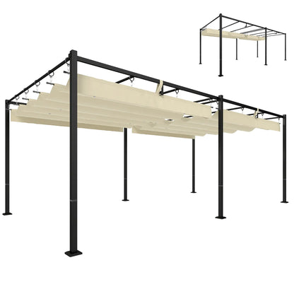 19' x 10' Pergola, Retractable Canopy, UV50+, Cream Pergolas at Gallery Canada