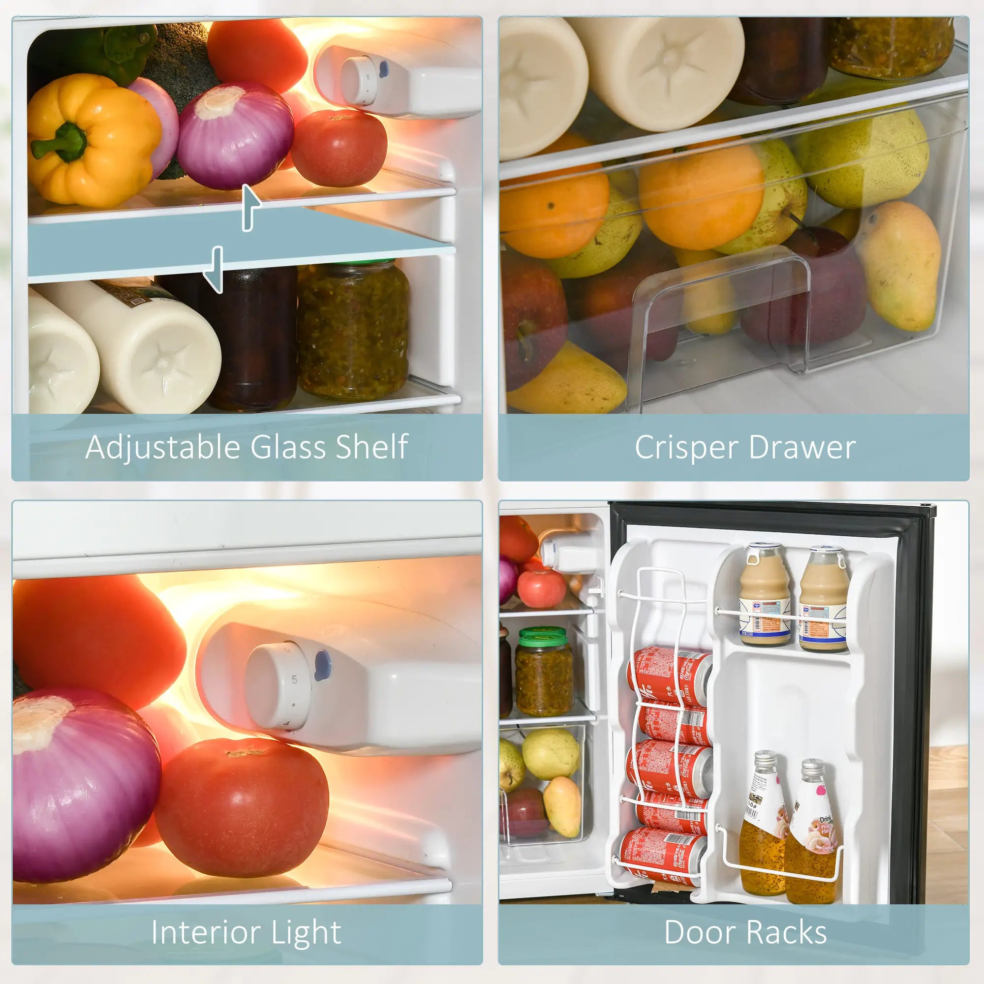 3.2 Cu Ft Compact Refrigerator, Mini Fridge with Freezer, Black Small Kitchen Appliances at Gallery Canada
