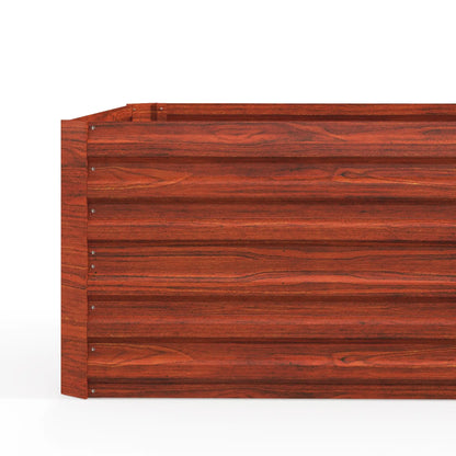 Galvanized Raised Garden Bed, Steel Planter, 71" x 35" x 23", Rustic Brown, Brown Raised Garden Beds at Gallery Canada