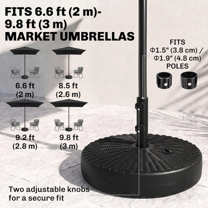 Heavy Duty Fillable Umbrella Base, Steel Pole, Round Stand, Black Umbrella Bases at Gallery Canada