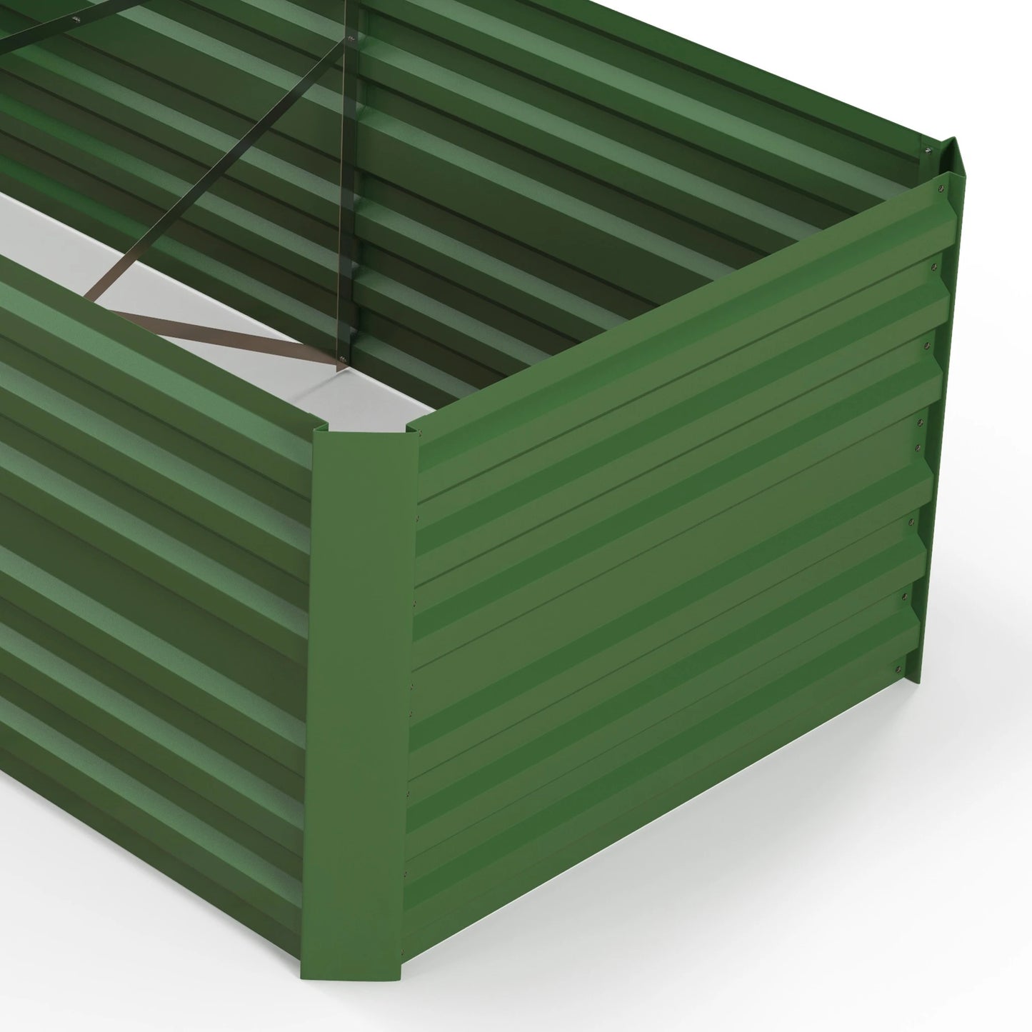 Galvanized Raised Garden Bed, Steel Planter, 71" x 35" x 23", Green Galvanized Planter Boxes at Gallery Canada