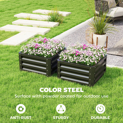 2' x 2' x 1' Raised Garden Bed, Galvanised Steel Frame, Black Galvanized Planter Boxes at Gallery Canada