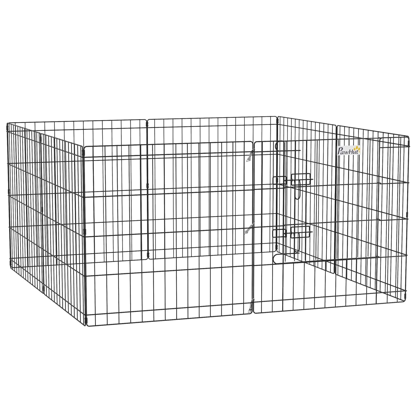 24inch Foldable Metal Pet Playpen, Dog Kennel Cage, 8 Panel Houses, Kennels & Pens Black at Gallery Canada