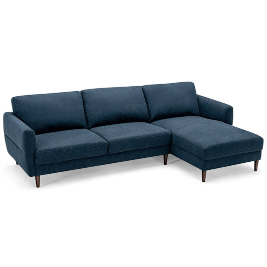 L-Shaped Fabric Sectional Sofa With Chaise Lounge, Navy Sofas & Loveseats Navy at Gallery Canada