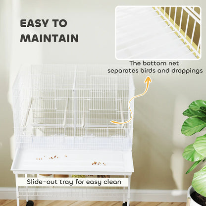 46" H Bird Cage, Large Parakeet Cage, White Bird Cages at Gallery Canada