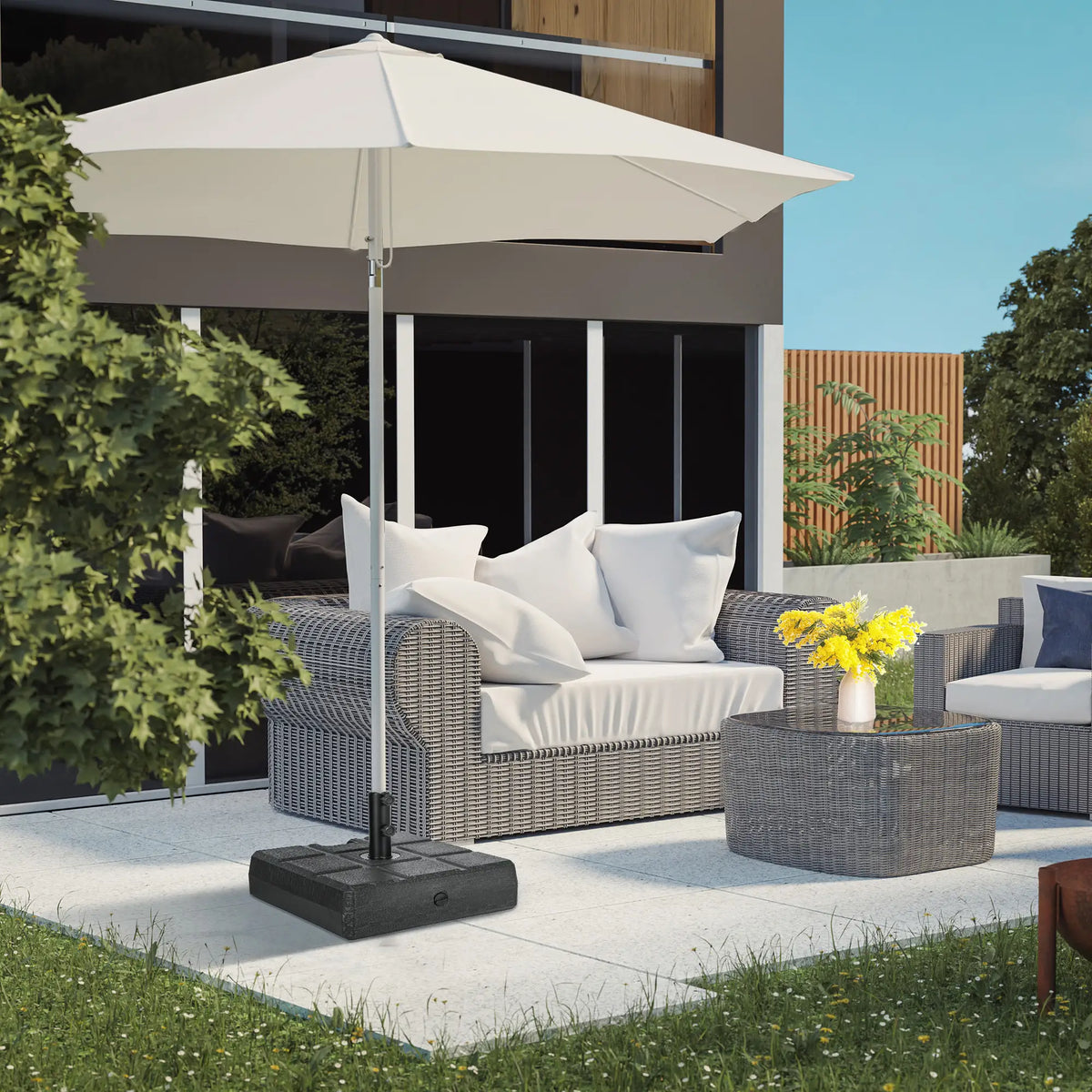 Umbrella Stand, 1.2", 1.5" or 1.9" Poles, Fillable Base, Black Umbrella Bases at Gallery Canada