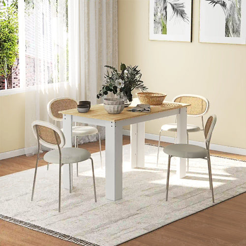 Kitchen Table for 4-6, Wood Effect Dining Table, Oak