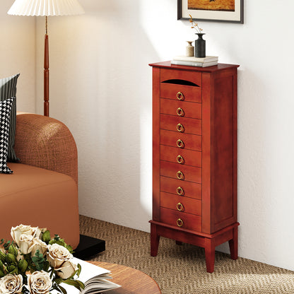 Large Capacity Jewelry Storage Cabinet, 9 Drawers, Brown Jewelry Armoires at Gallery Canada