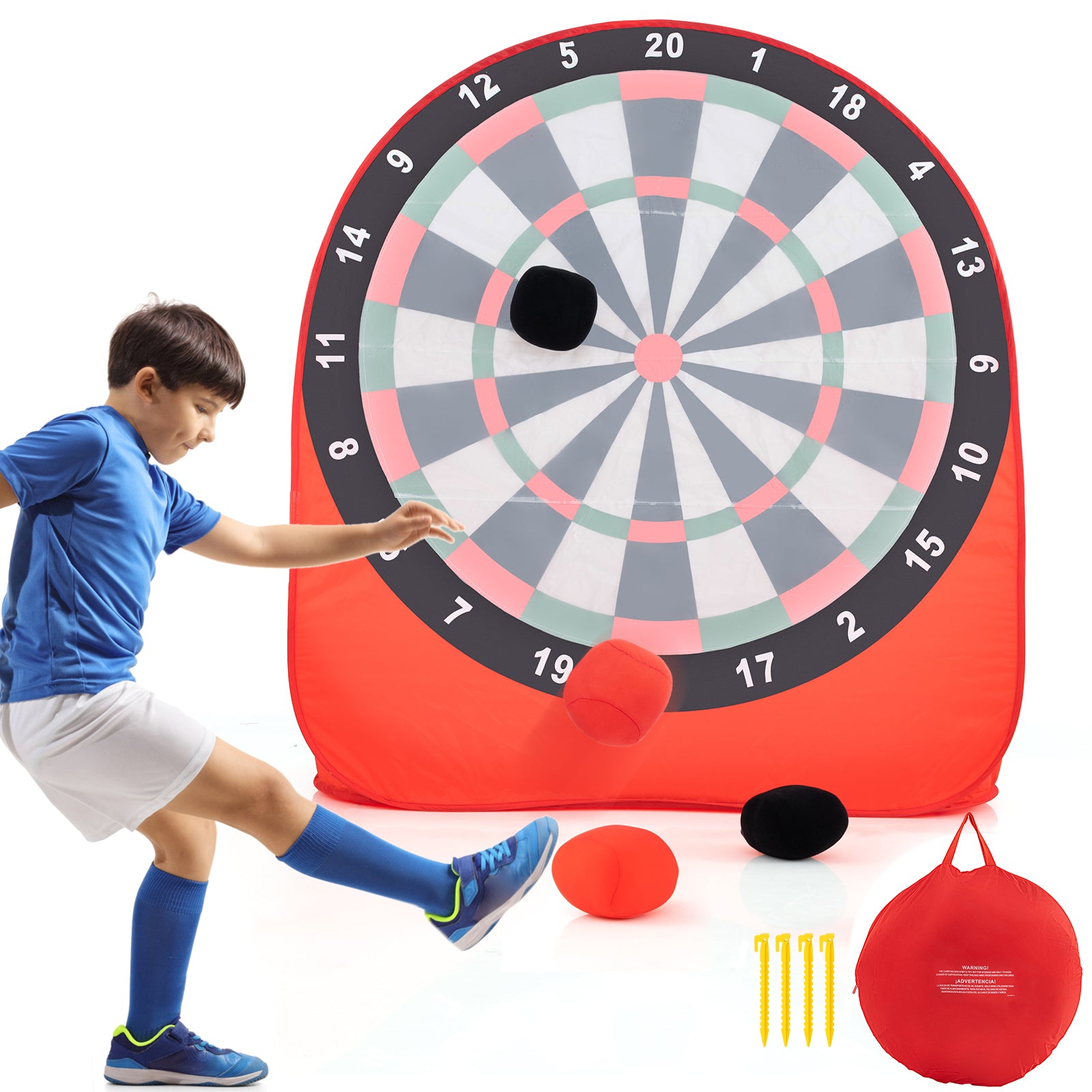 Large Dart Board For Kids, 4 Kick Balls, Red Lawn Games Red at Gallery Canada