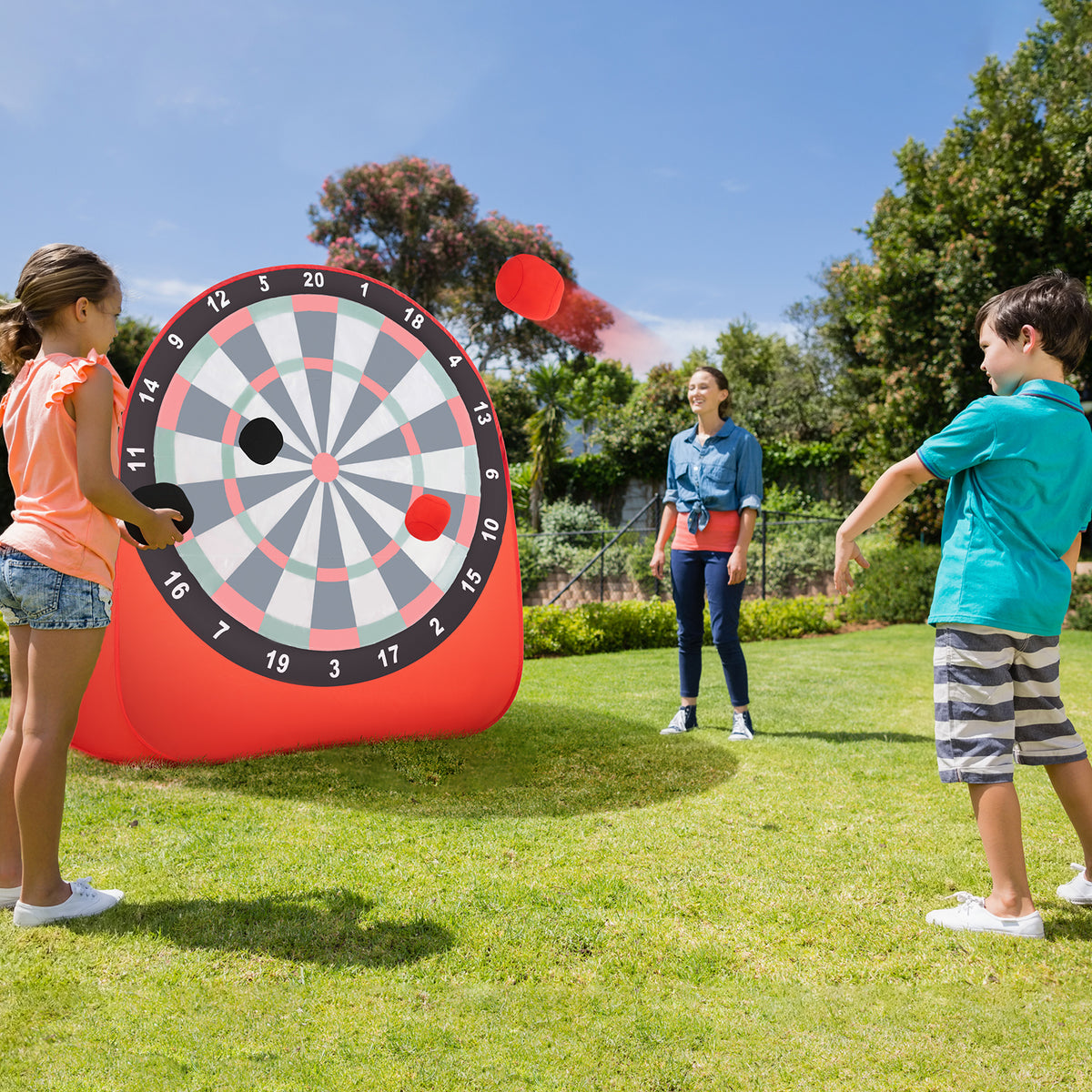 Large Dart Board For Kids, 4 Kick Balls, Red Lawn Games at Gallery Canada