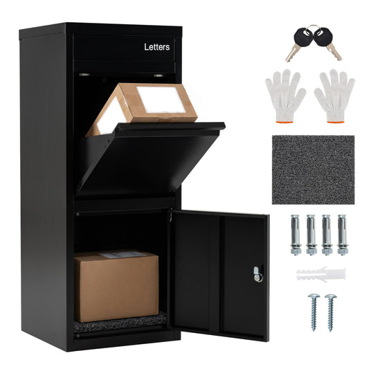 Large Galvanized Package Delivery Box, Anti-Theft Design, Black Sheds & Outdoor Storage Black at Gallery Canada