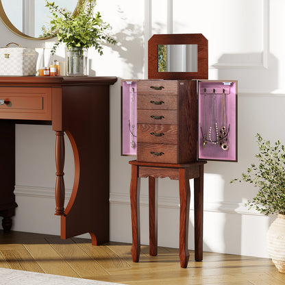 Large Jewelry Cabinet, 5 Drawers, Brown Jewelry Armoires at Gallery Canada