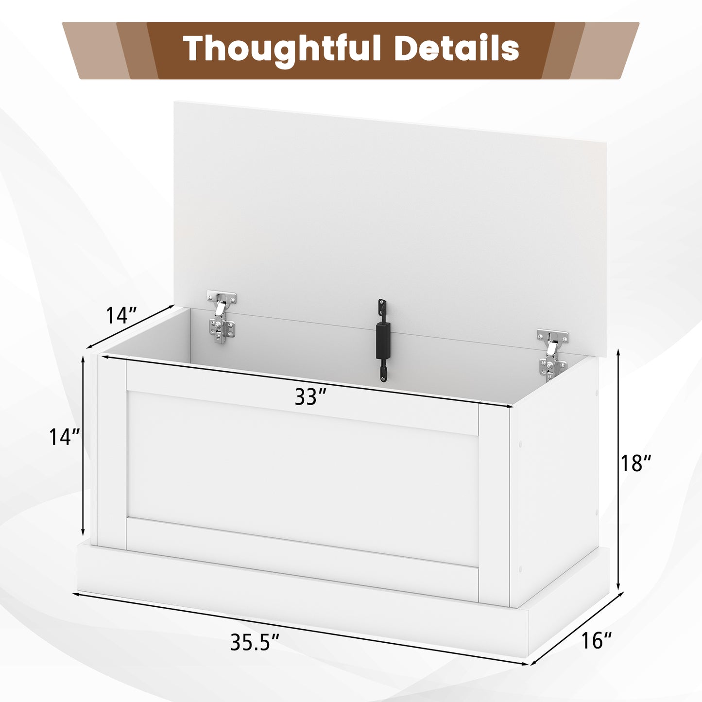 Large Storage Chest, Safety Metal Hinge, Off White Shoe Racks & Storage Benches at Gallery Canada