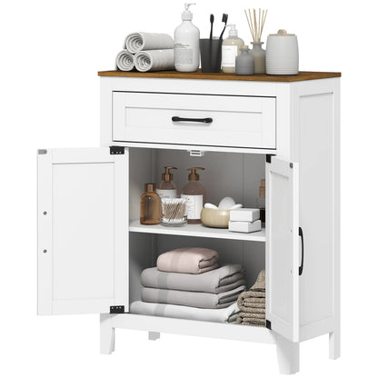 Farmhouse Bathroom Storage Cabinet with Barn Doors, White Freestanding Bathroom Cabinets White, Walnut at Gallery Canada