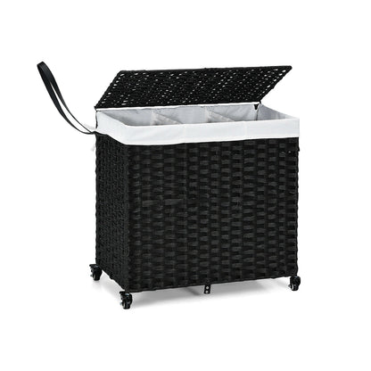Laundry Hamper with Wheels and Lid, Black Laundry Baskets at Gallery Canada