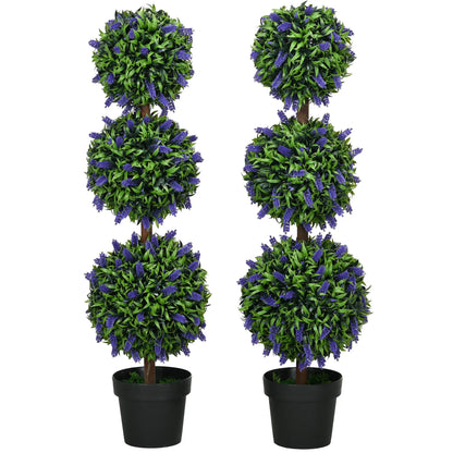 Artificial Lavender Plant Set, 3.5ft, Indoor Outdoor Decor Artificial Trees Green at Gallery Canada