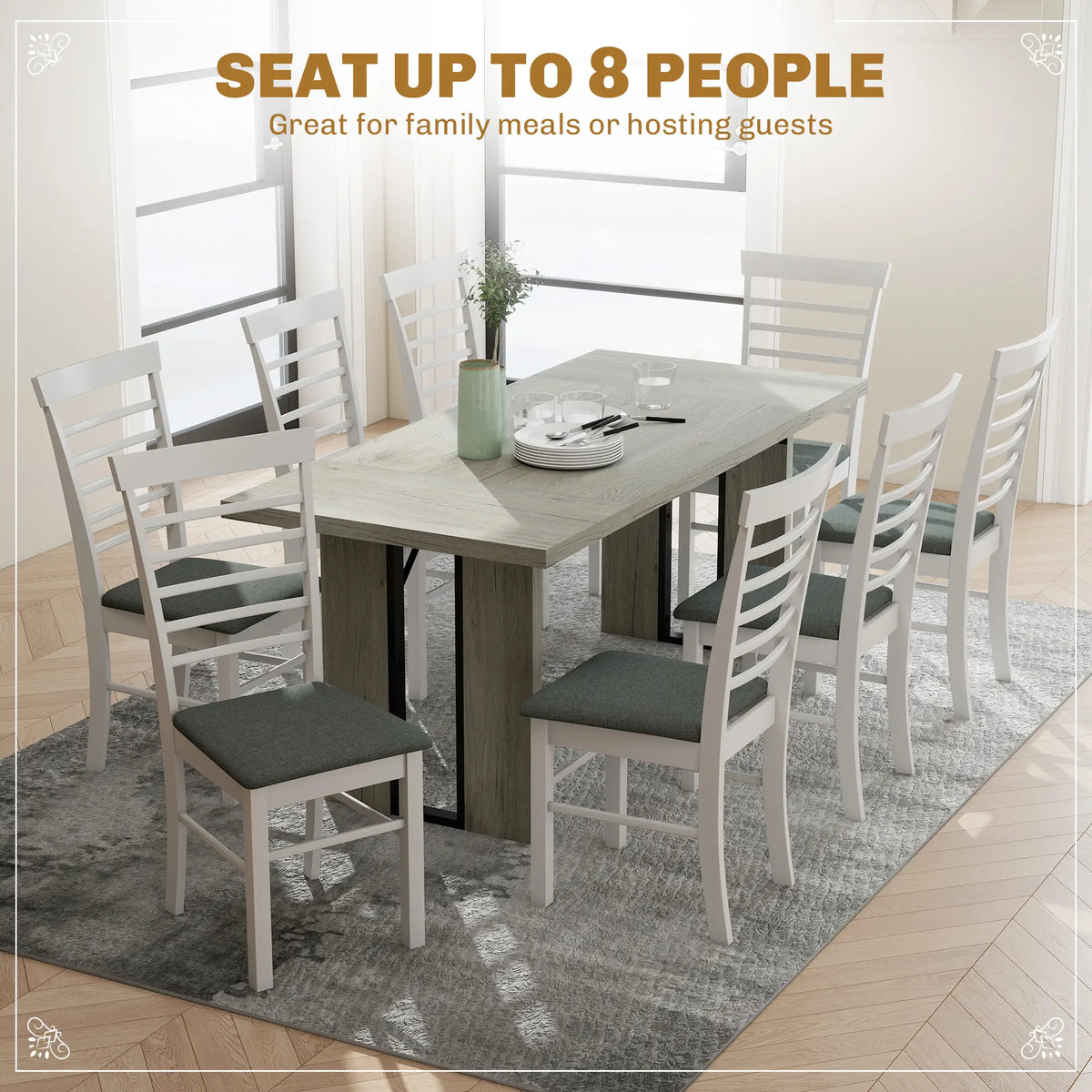 Industrial Kitchen Table, 71" Rectangular, Grey Wood Finish, Grey Dining Tables at Gallery Canada