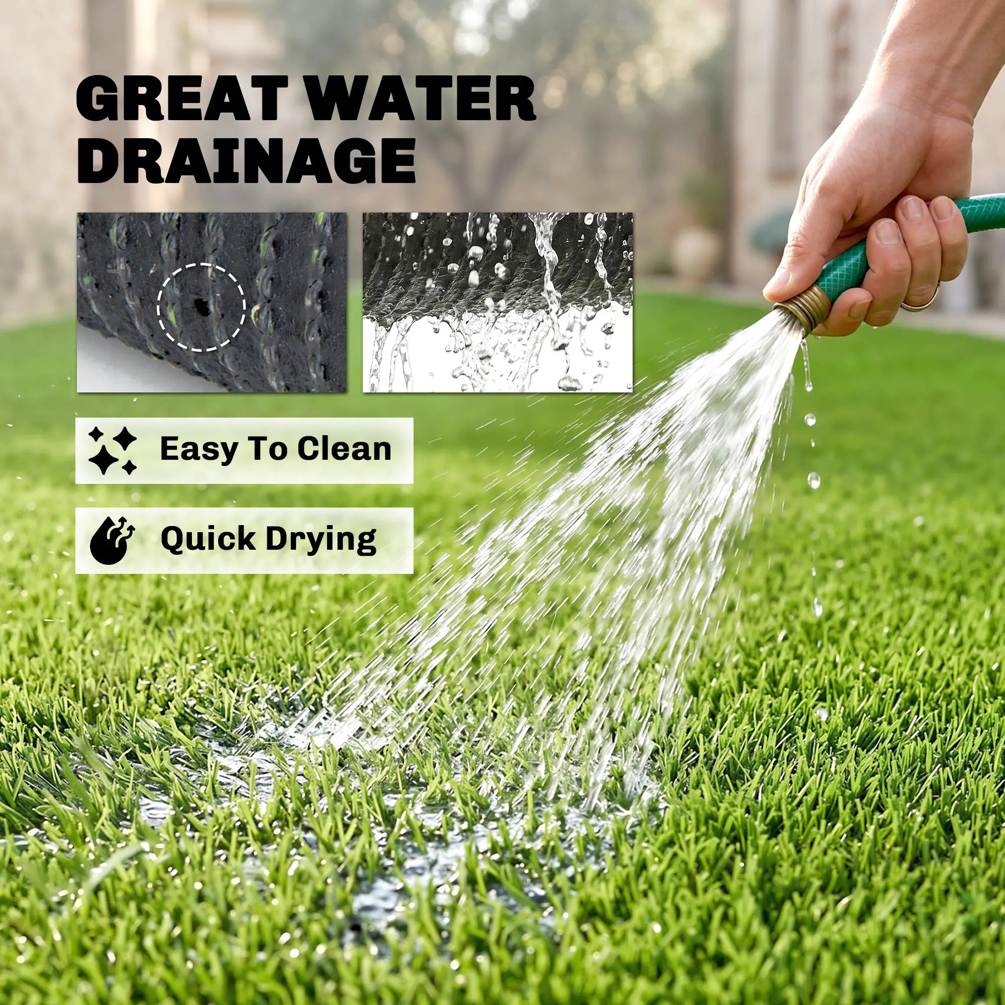 Artificial Grass 10' x 3', UV Protection, Drain Holes, Green Garden Decor at Gallery Canada