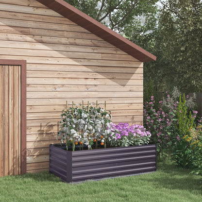 Galvanized Raised Garden Bed, Steel Outdoor Planter, 71" x 35" x 23", Dark Grey Galvanized Planter Boxes at Gallery Canada