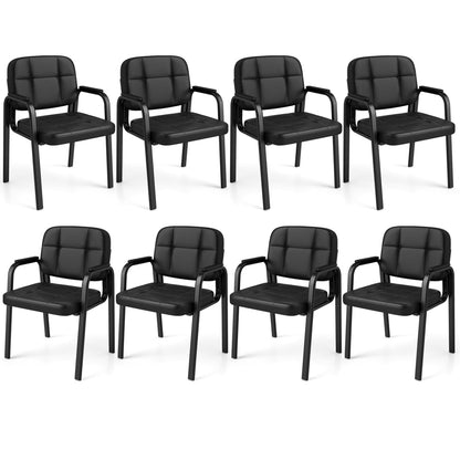 Leather Office Reception Chairs, Set of 8, Black Conference Chairs Black at Gallery Canada