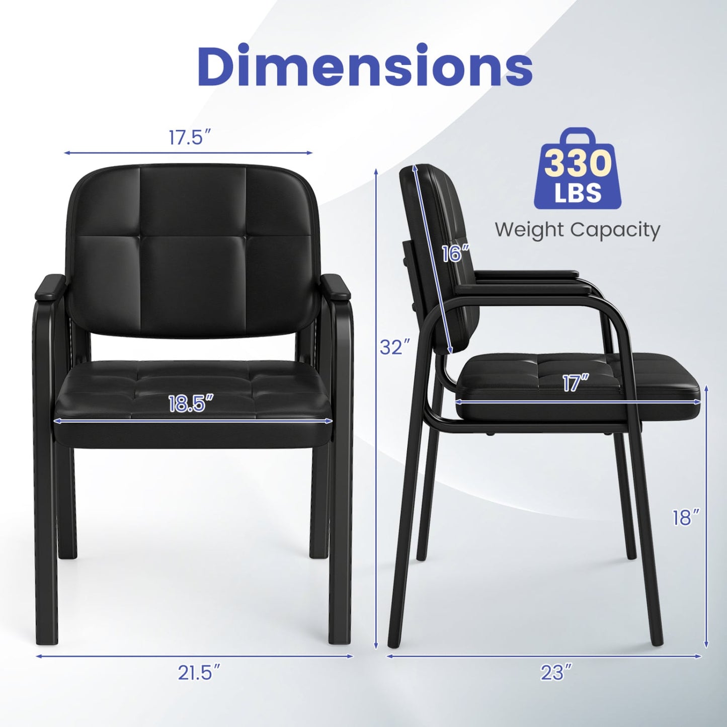Leather Office Reception Chairs, Set of 8, Black Conference Chairs at Gallery Canada