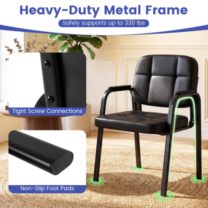 Leather Office Reception Chairs, Set of 8, Black Conference Chairs at Gallery Canada