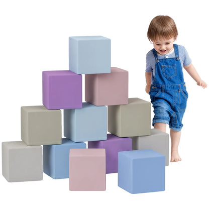 12 Piece Soft Play Blocks, Foam Toy Building Blocks, Multicolours Baby Gym & Playmats at Gallery Canada