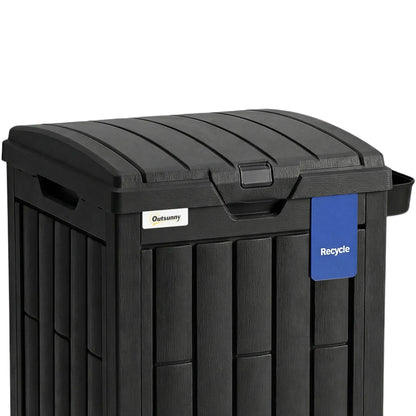 29 Gallon Outdoor Garbage Bin, Dual Lid, Ashtray Drip Tray, Black Garden Accessories at Gallery Canada